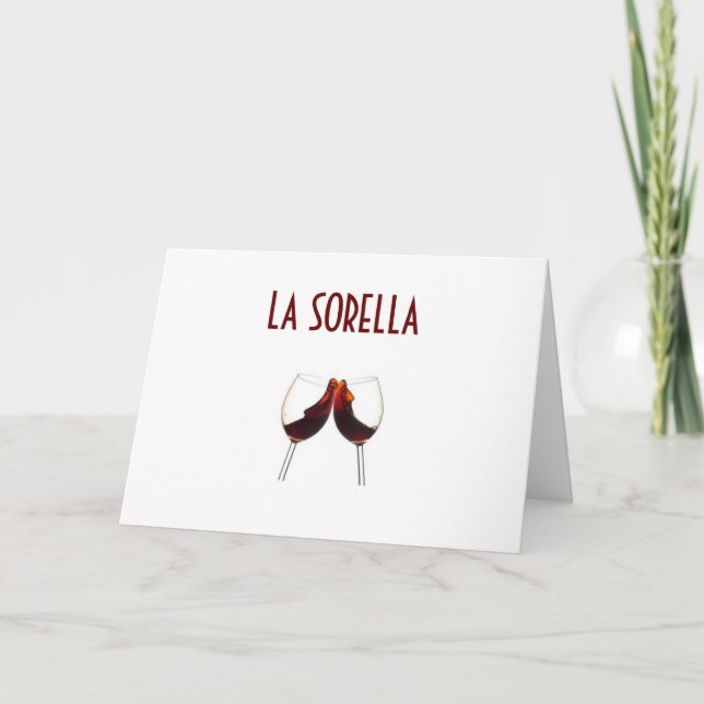 LA SORELLA (syster) ITALIAN BIRTHDAY Kort (Framsida)