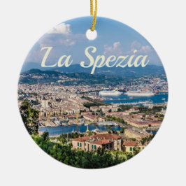 La Spezia Cinque Terre Liguria Italien Panorama-gå Julgransprydnad Keramik