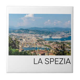 La Spezia Cityscape Liguria Italien Helgdag Souven Kakelplatta