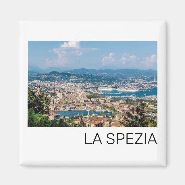 La Spezia Cityscape Liguria Italien Helgdag Souven Magnet (Framsidan)