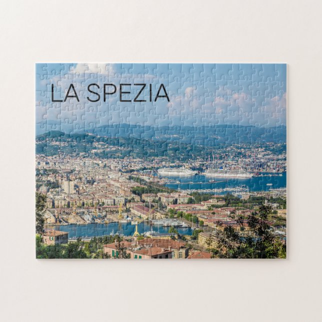 La Spezia Cityscape Liguria Italien Helgdag Souven Pussel (Horisontell)