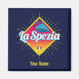 La Spezia Liguria Italien Retro Cruise Frakt Vinta Magnet