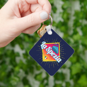 La Spezia Liguria Italien Retro Cruise Frakt Vinta Nyckelring