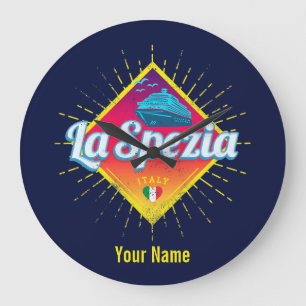 La Spezia Liguria Italien Retro Cruise Frakt Vinta Stor Klocka