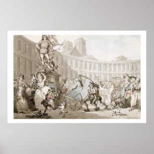 La Ställe des Victoires, Paris, c.1789 (penna och Poster