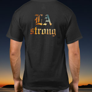 LA starka eld Los Angeles Kalifornien på baksidan T Shirt