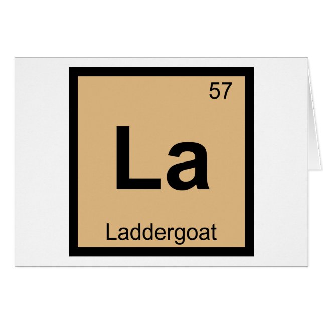 La - Stegechemistry Periodiska Systemetsymbol Hälsningskort (Framsidan Horizontal)