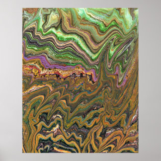La Strada 1 Wild Green Gold Abstrakt Postertryck Poster