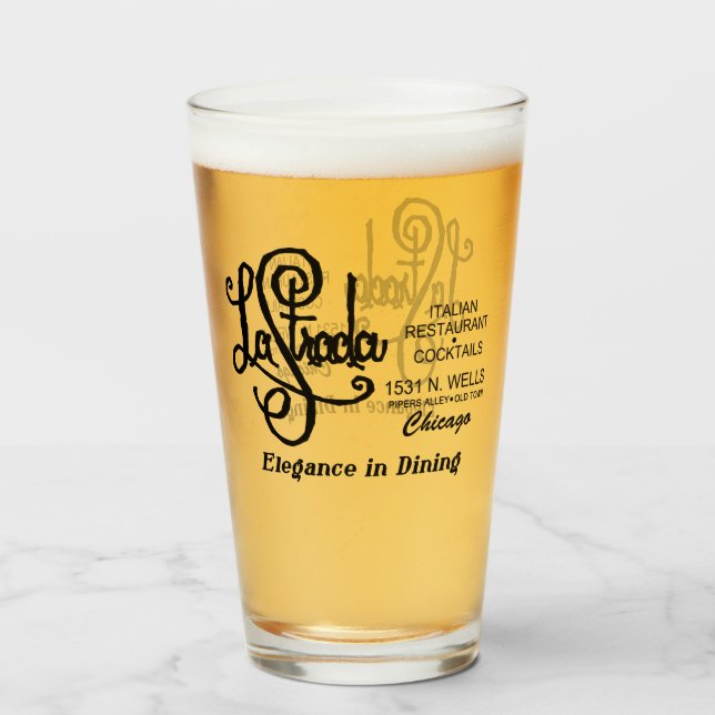 La Strada Restaurant, Old Town, Chicago, IL Glaskopp (Framsida fylld)