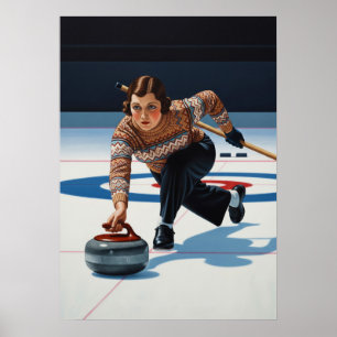 LA STRATÈGE DU CURLING (Curling-strategiern) Poster