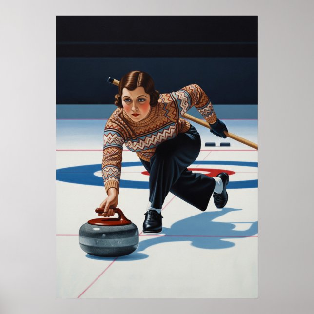 LA STRATÈGE DU CURLING (Curling-strategiern) Poster (Framsidan)