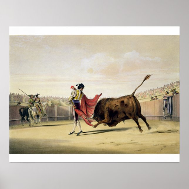 La Suerte de la Capa, 1865 (färg litho) Poster (Framsidan)