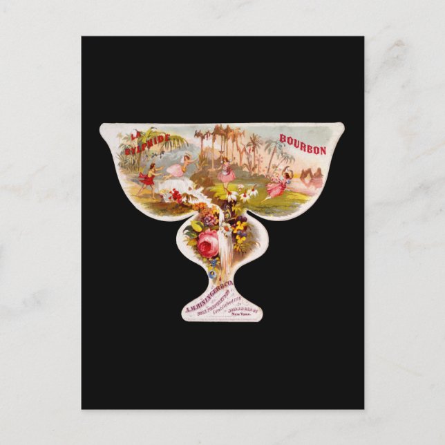 La Sylphide bourbon whiskey-etikett Vykort (Framsida)