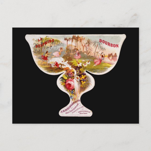 La Sylphide bourbon whiskey-etikett Vykort (Framsida)