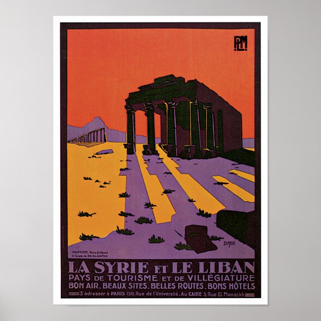 La Syrie et Le Liban (Syrien och Libanon) Poster (Framsidan)