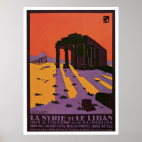La Syrie et Le Liban vintage resor poster