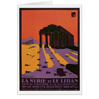 La Syrie et Le Liban vintage resoraffisch Hälsningskort
