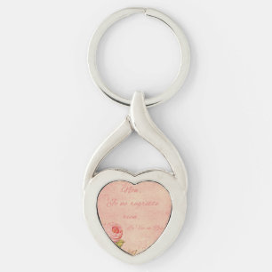 La tävlar En steg Twisted Heart Silverfärgad Nyckelring