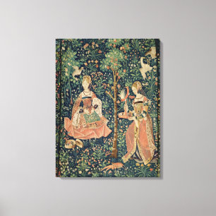 La tävlar Seigneuriale: Broderi c.1500 Canvastryck