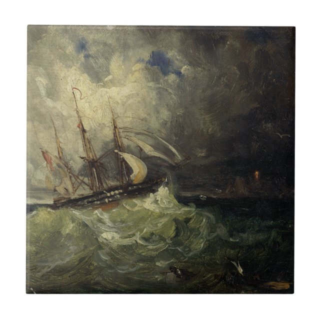 La Tempête - Félix Ziem Kakelplatta (Framsidan)