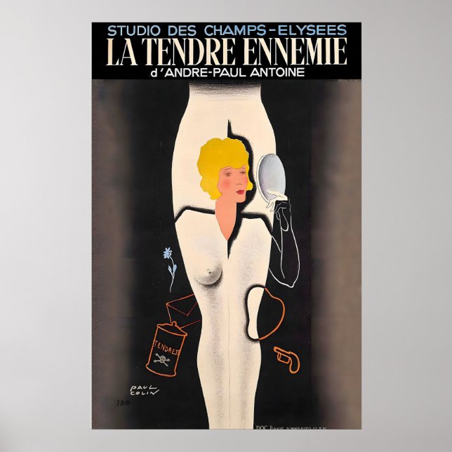 La Tendre Ennemie 1936  Studio des Champs-Elysees Poster (Framsidan)