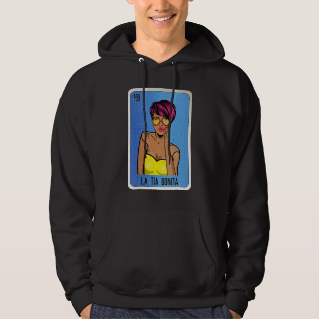 La Tia Bonita Mexican Slang Lottery Bingo Cards Hoodie (Framsida)