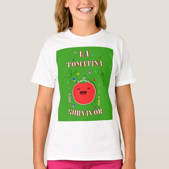 La Tomatina Bunol Firande Valencia, Spanien T Shirt (Framsida)