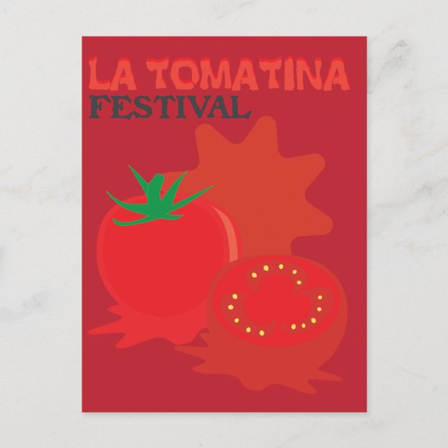 La Tomatina-festivalen Vykort (Framsida)
