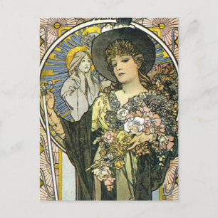 "La Tosca" (detaljer) av Alphonse Mucha Vykort