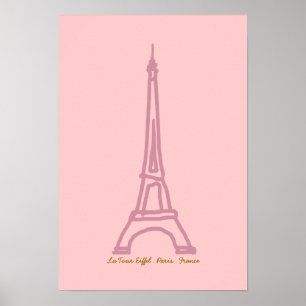 La Tour Eiffel Frankrike Paris Poster