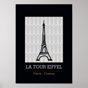 La Tour Eiffel / svart och vitt Poster