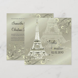 LA TOUR EIFFEL TORN WEDVITATIONS INBJUDNINGAR