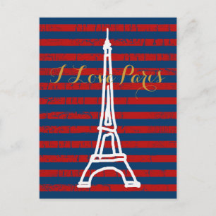 la tourage Eiffel, rand & kärlek Vykort