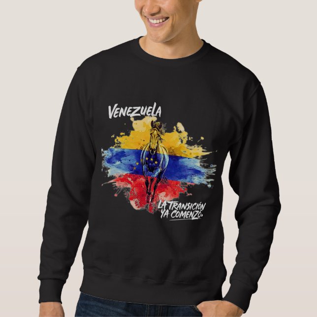 “La Transición ya comenzó” – Orgullo Venezolano Lång Ärmad Tröja (Framsida)
