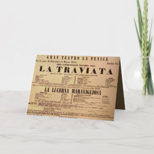 La Traviata World Premiere Poster (1853) Kort