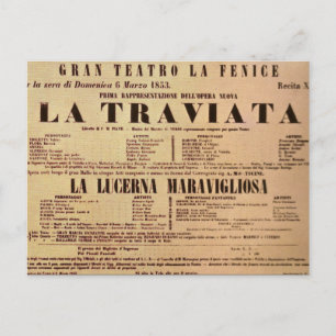 La Traviata World Premiere Poster (1853) Vykort