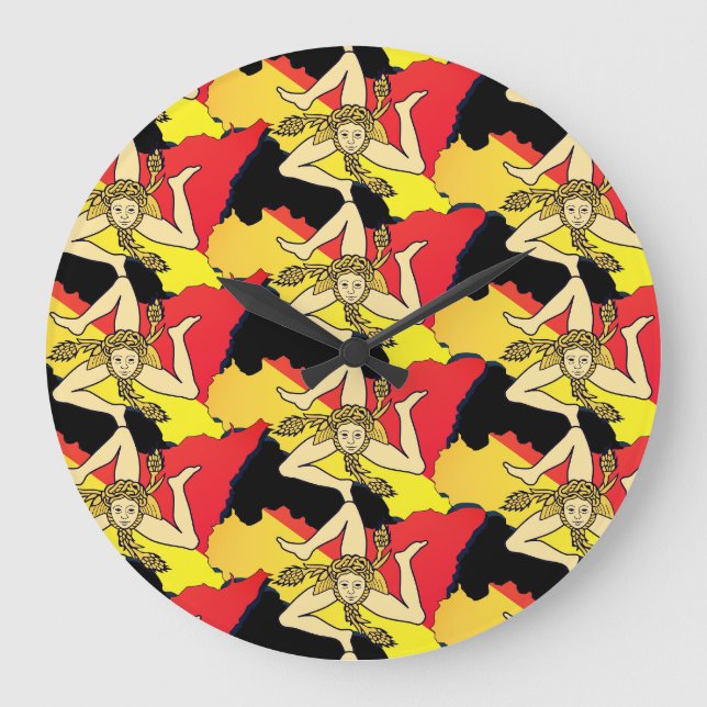 La Trinacria Clock Stor Klocka (Framsida)