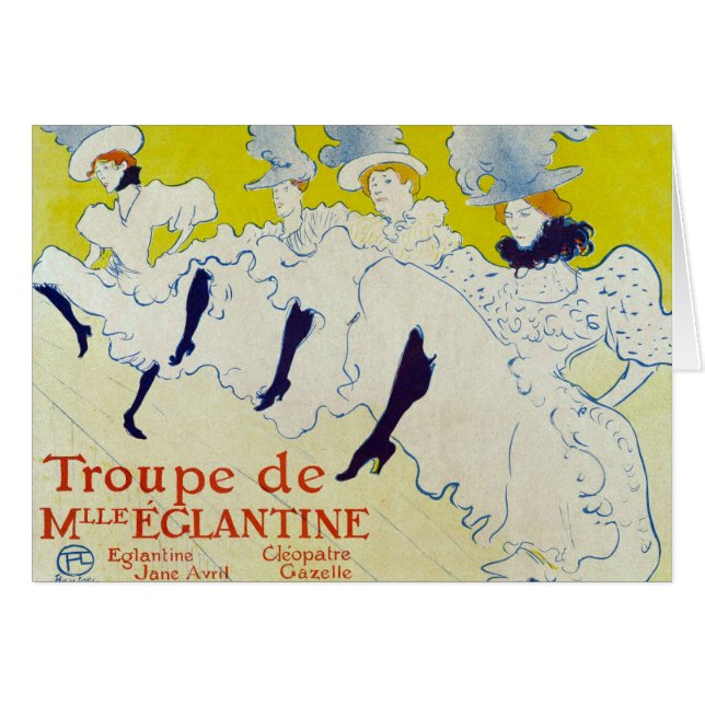 La Troupe de Mlle Eglantine av Toulouse Lautrec Hälsningskort (Framsidan Horizontal)