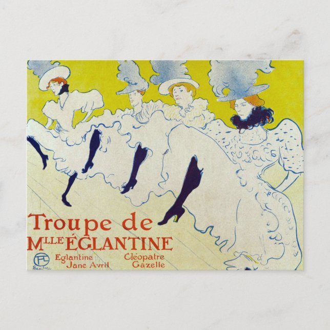La Troupe de Mlle Eglantine av Toulouse Lautrec Vykort (Framsida)