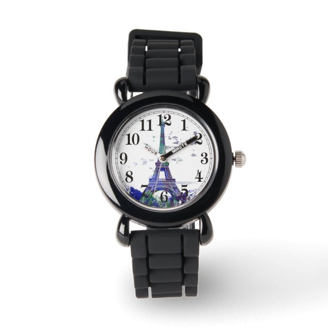 La turné Eiffel färg stänk Armbandsur (Framsida)