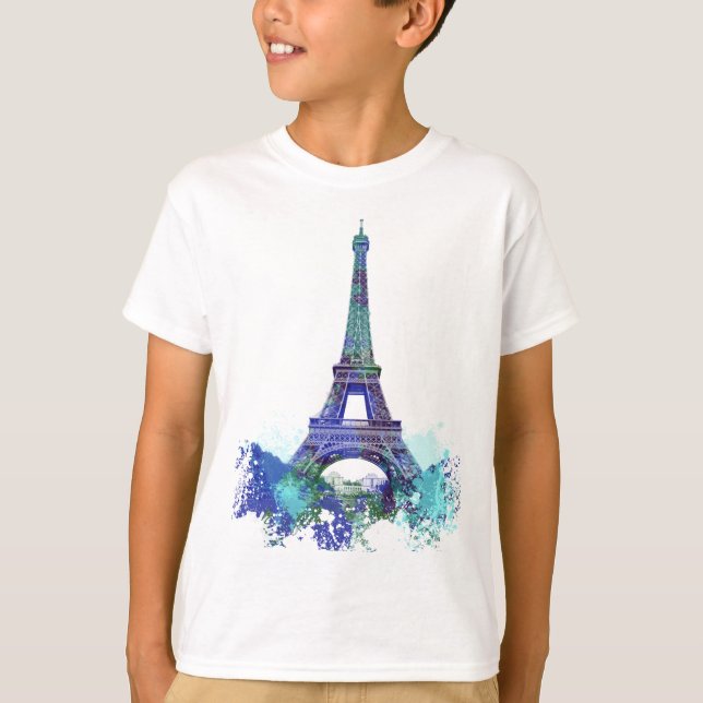 La turnerar Eiffel färgstänk T-shirt (Framsida)