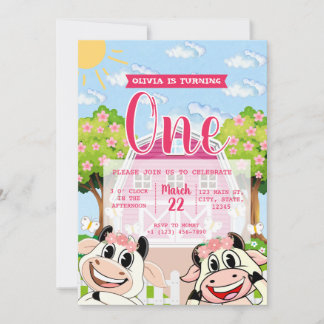 La Vaca Lola Födelsedagsinbjudan Inbjudningar