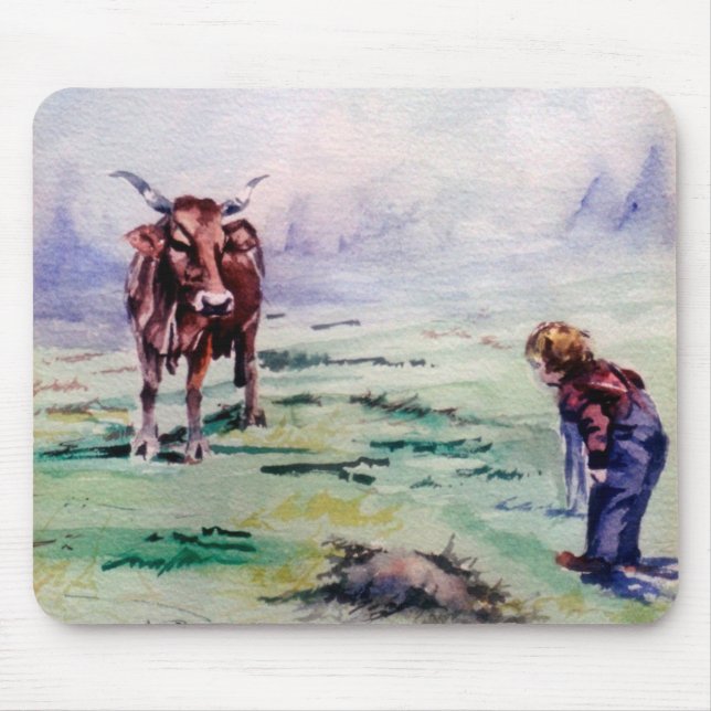 La vaca y el niño/kon och pojken musmatta (Framsidan)