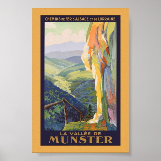 La Vallée de Munster Vintage Affisch 1925 (Framsidan)
