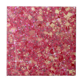 La Vida Magenta Rosa Färg Faux Glitter Solid Kakelplatta