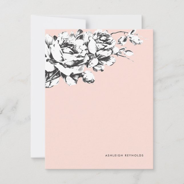 La Vie en Ro Blommigt Stationery - Rosa Anteckningskort (Framsida)