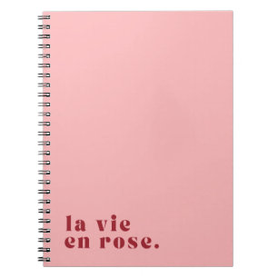 La vie en ro Fransk Quote Anteckningsbok
