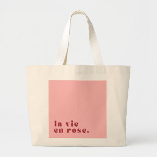 La vie en ro Fransk Quote Jumbo Tygkasse