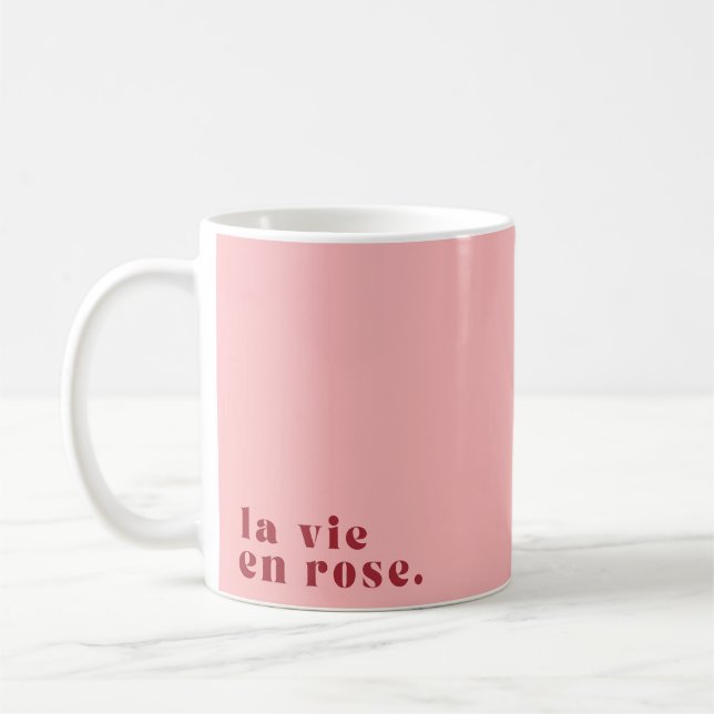La vie en ro Fransk Quote Kaffemugg (Vänster)