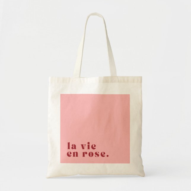 La vie en ro Fransk Quote Tygkasse (Framsidan)